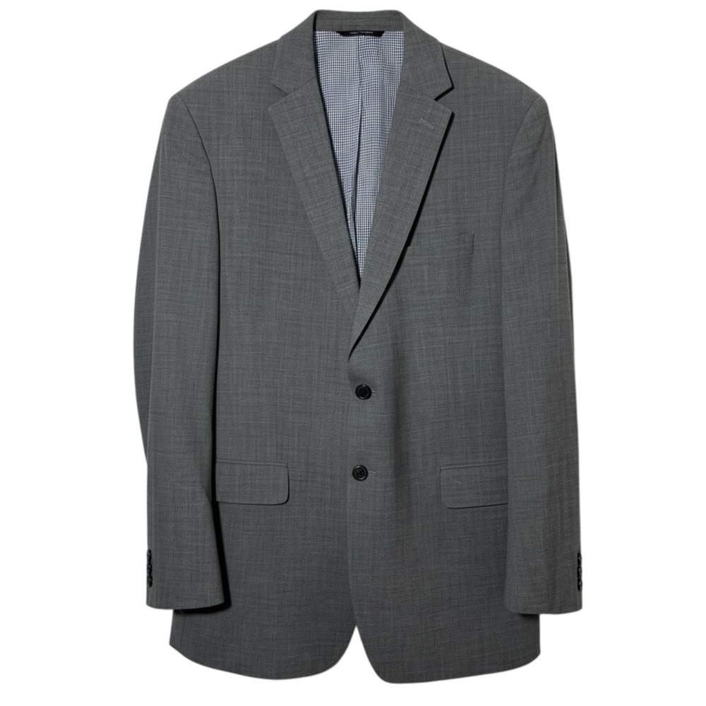 Banana Republic Tailored Fit Neatweave Grey Wool Blazer Jacket Size 44R